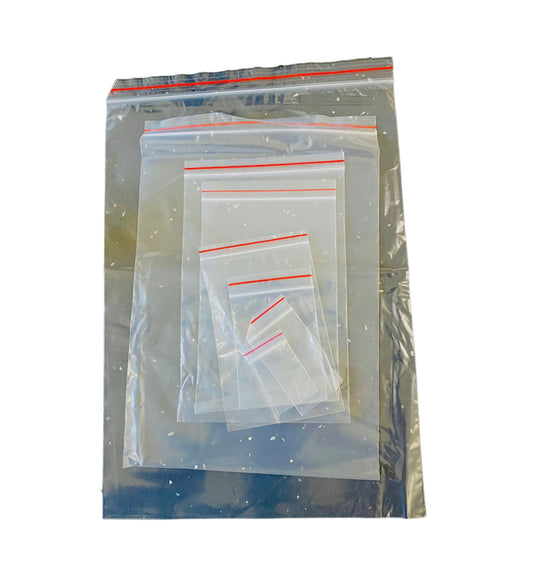 Resealable Zip Lock Clear Plastic Bags - 100pcs