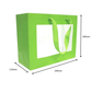 Premium Green Gift Bags with Window & Handle - Medium