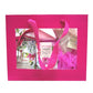 Premium Pink Gift Bags with Window & Handle - Medium