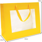 Premium Yellow Gift Bags with Window & Handle - Large
